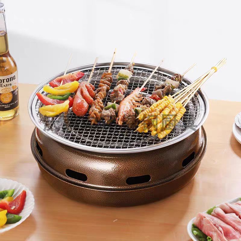 Korean Bbq Grill - Koreaanse stijl ronde BBQ-grill, draagbare houtskoolgrill