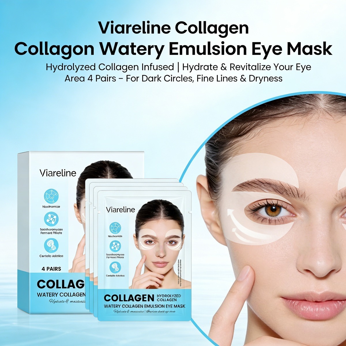 Sheet Mask Collagen - Collageen oogpatches verminderen fijne lijntjes, donkere
