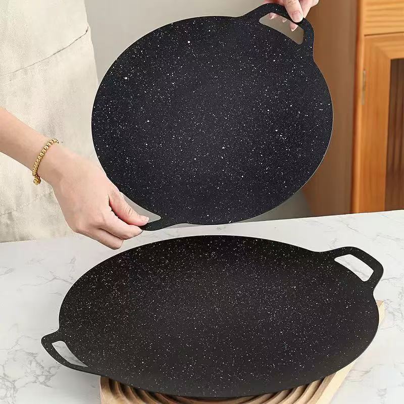 Korean Bbq Grill - Dunne Koreaanse grillpan, ronde BBQ-grillplaat, compatibel