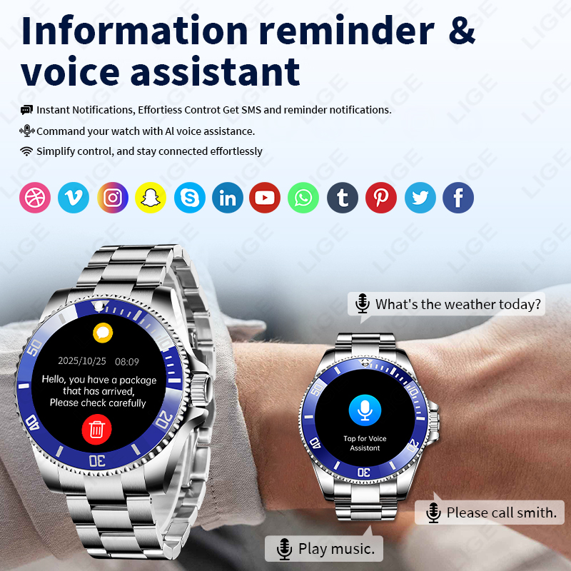 LIGE 2026 Style Luxe Smartwatc - Korean Luxury Lifestyle recensie en prijs